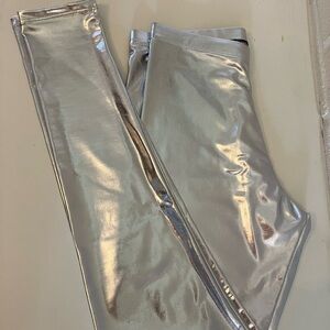 Women's Metallic Silver Leggings